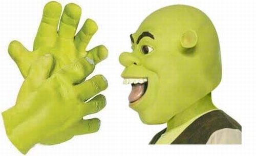 Shrek masker en handen