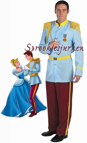 Prinsenkostuum lichtblauw/rood