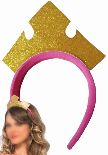 haarband kroon 5 roze/goud