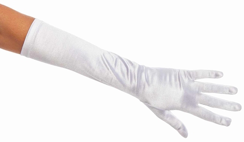handschoenen wit lang glanzend