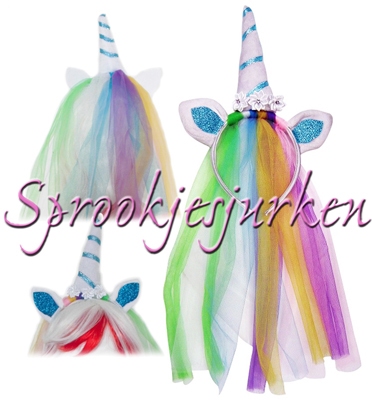 Eenhoorn/Unicorn haarband met sluier