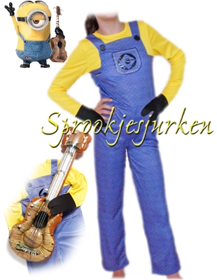 Minion met gitaar en geluidshandschoen