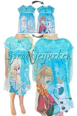 omkeerbaar Elsa/Anna/Olaf pyjama MET CAPE