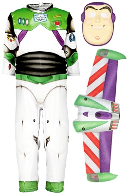 Buzz Lightyear 2 uit Toy Story met vleugels en masker