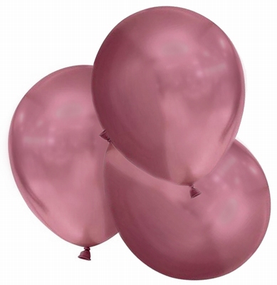 Ballon roze metallic, 3x