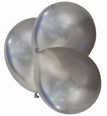 Ballon zilvergrijs metallic, 3x