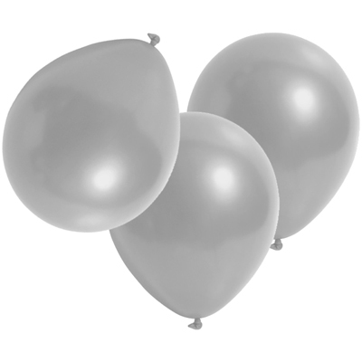 Ballon zilver metallic, 3x