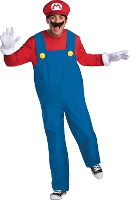 Mario (Nintendo) pak met "dikke buik", pet en  handschoenen