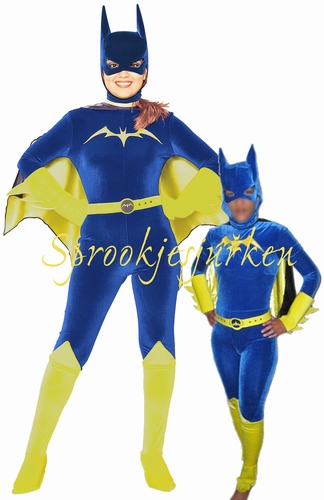 Batgirl Batwoman: jumpsuit catsuit, cape, masker