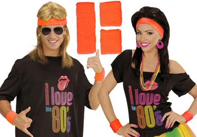 neon fluor oranje "zweet"bandenset