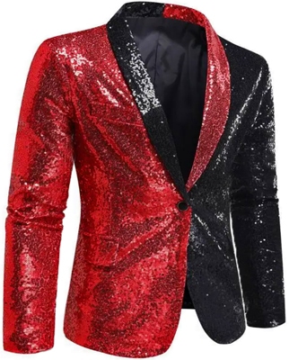 jas glitter zwart/rood, Mix&Match
