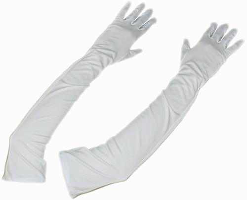 lange witte handschoenen 55 cm