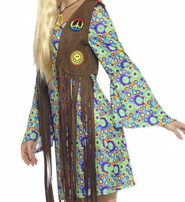 Hippie: jurk, vest, haarband