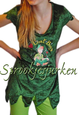 Peter Pan: shirt, broek, "laarzen"