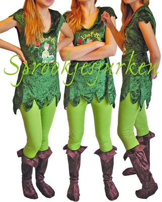 Peter Pan: shirt, broek, "laarzen"