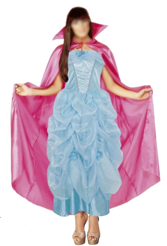 cape lang roze met kraag