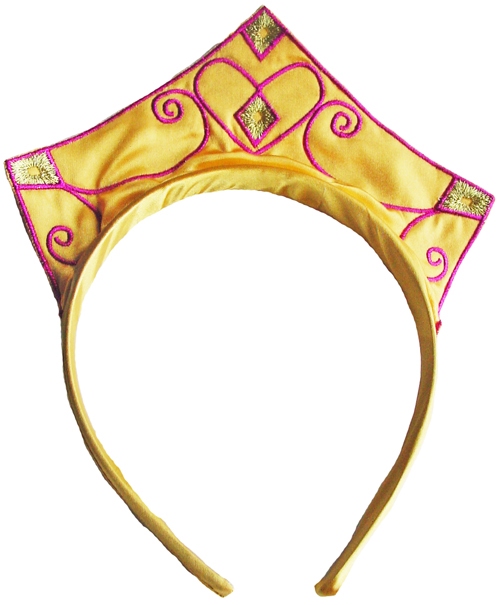 haarband kroon 1 goudgeel/roze