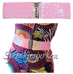 riem roze glitter pailletten