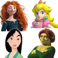 Merida & Mulan & Fiona & Peach